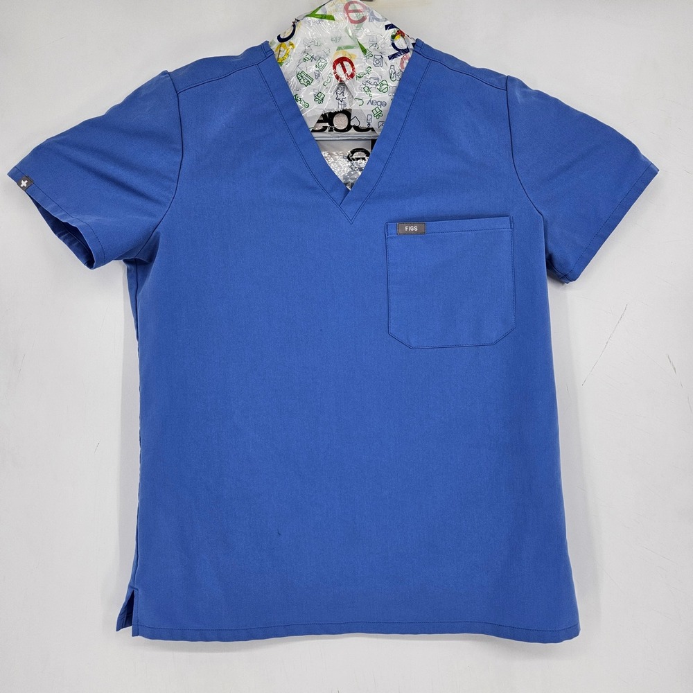 Figs Scrub Top Womens Small Catarina One Pocket Healthcare Light‎ Blue Nurses